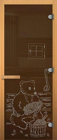 Дверь стеклянная 1900х700 Бронза Мишка