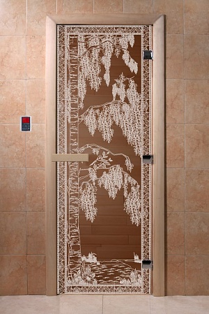 Дверь стеклянная 1900х700 Бронза Березка