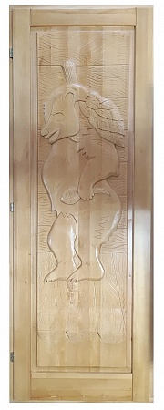 Дверь деревянная 1900х700  резьба Мишка