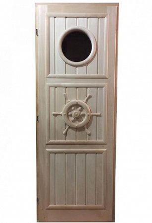 Дверь деревянная 1900х700 иллюминатор штурвал-якорь