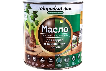 Масло для террас тик 0,75л. Здоровый дом