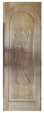 Дверь деревянная 1950х700  резьба арка Девушка