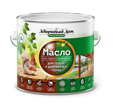 Масло для террас тик 1,8л. Здоровый дом